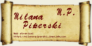 Milana Piperski vizit kartica